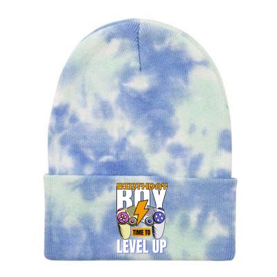 Birthday Time To Level Up Video Game Birthday Gamer Gift Tie Dye 12in Knit Beanie