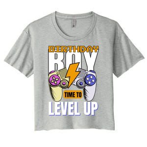 Birthday Time To Level Up Video Game Birthday Gamer Gift Women's Crop Top Tee