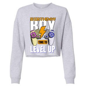 Birthday Time To Level Up Video Game Birthday Gamer Gift Cropped Pullover Crew