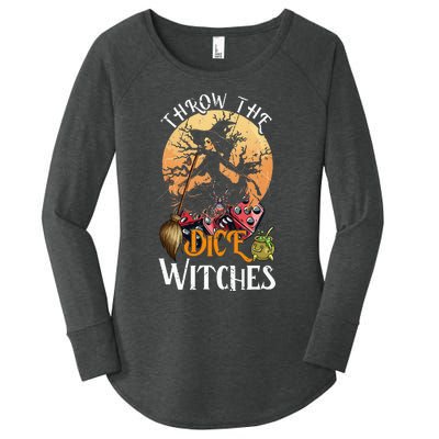 Bunco Throw The Dice Witches Bunco Game Lover Halloween Women's Perfect Tri Tunic Long Sleeve Shirt