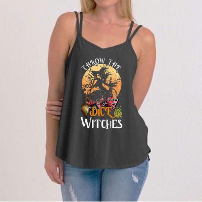 Bunco Throw The Dice Witches Bunco Game Lover Halloween Women's Strappy Tank