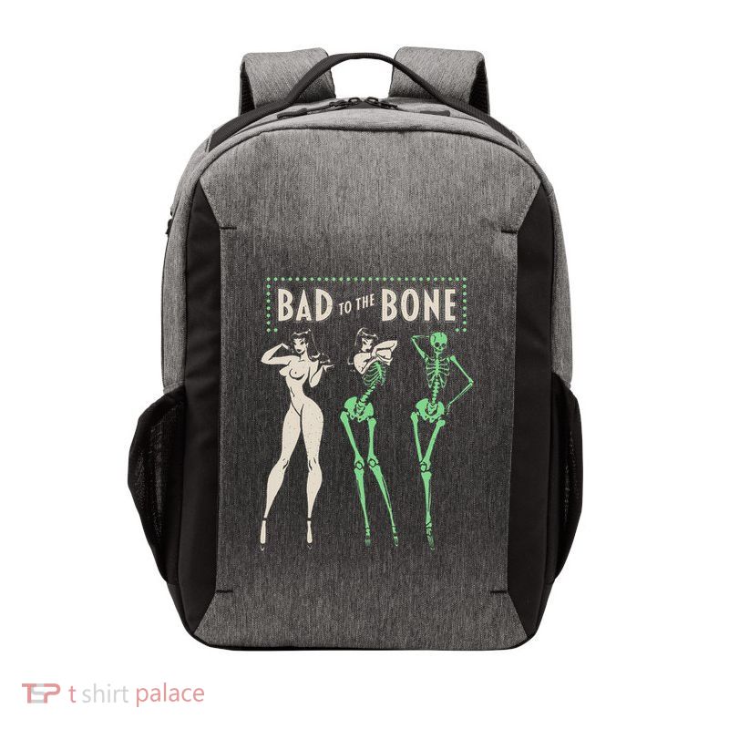Bad To The Bone Girl Skeleton Funny Halloween Costume Ready Vector Backpack