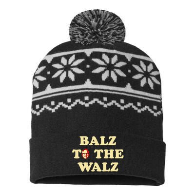 Balz To The Walz Harris Walz 47 President 24 Election USA-Made Snowflake Beanie