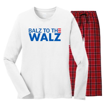 Balz To The Walz Harris Walz 2024 Women's Long Sleeve Flannel Pajama Set 