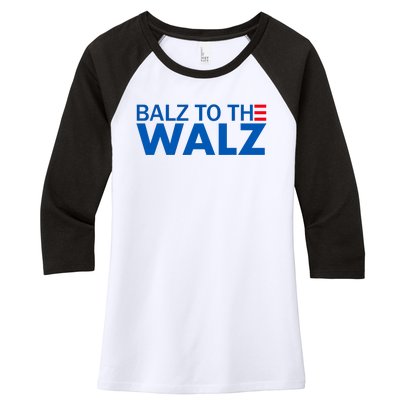 Balz To The Walz Harris Walz 2024 Women's Tri-Blend 3/4-Sleeve Raglan Shirt