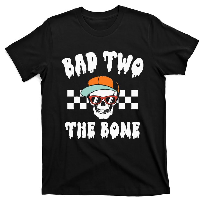 Bad To The Bone Skeleton Halloween Two Birthday T-Shirt