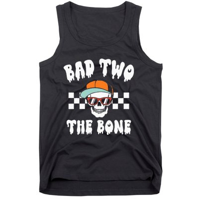 Bad To The Bone Skeleton Halloween Two Birthday Tank Top