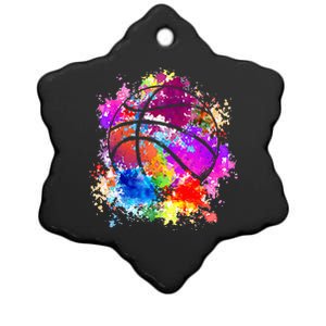 Basketball Teenagers Teens Women Baller Dunking Ceramic Star Ornament