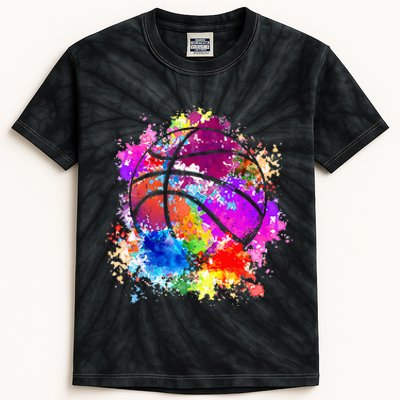 Basketball Teenagers Teens Women Baller Dunking Kids Tie-Dye T-Shirt