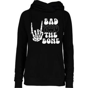 Bad Two The Bone Birthday 2nd 2 Years Old Birthday Gift Womens Funnel Neck Pullover Hood