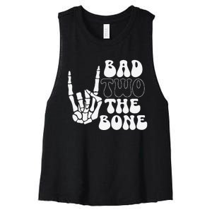 Bad Two The Bone Birthday 2nd 2 Years Old Birthday Gift Women's Racerback Cropped Tank