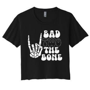 Bad Two The Bone Birthday 2nd 2 Years Old Birthday Gift Women's Crop Top Tee