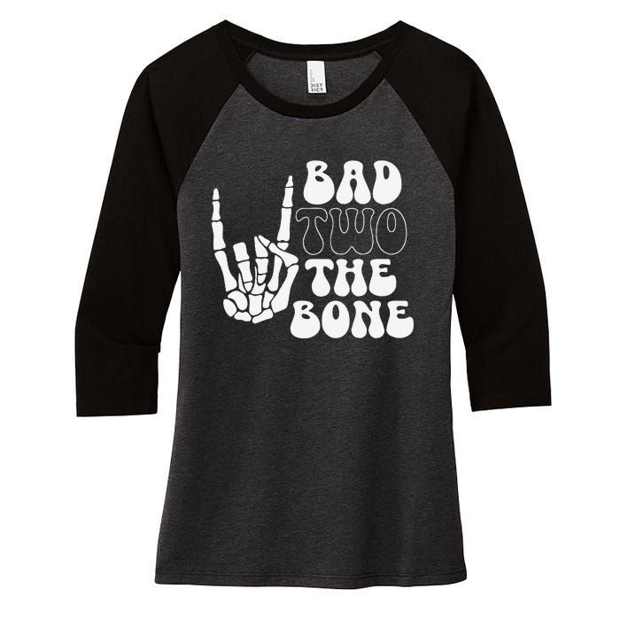 Bad Two The Bone Birthday 2nd 2 Years Old Birthday Gift Women's Tri-Blend 3/4-Sleeve Raglan Shirt