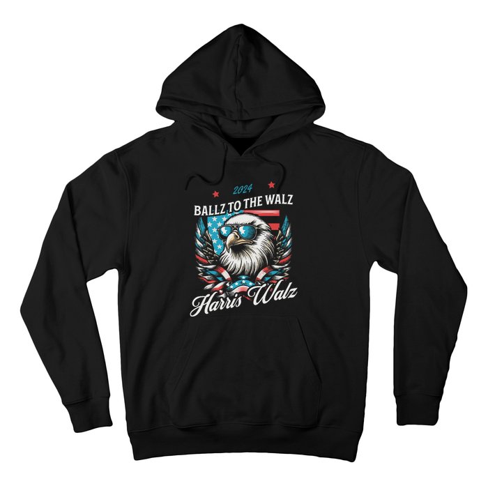 Ballz To The Walz Harris Walz 2024 Sunglasses Eagle Election Hoodie