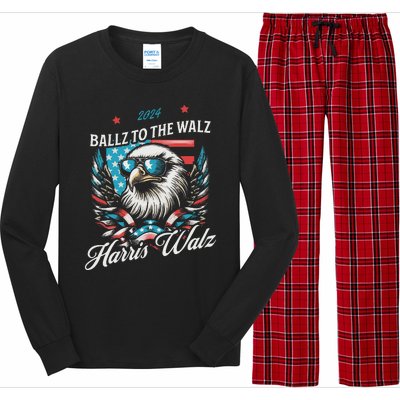 Ballz To The Walz Harris Walz 2024 Sunglasses Eagle Election Long Sleeve Pajama Set