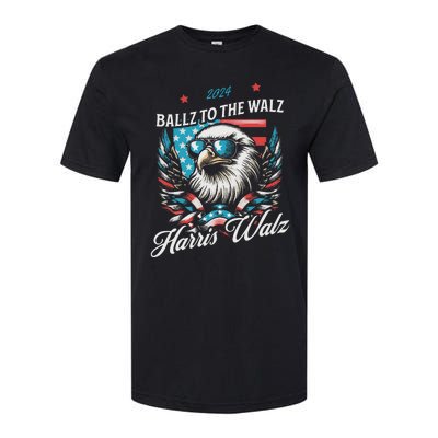 Ballz To The Walz Harris Walz 2024 Sunglasses Eagle Election Softstyle CVC T-Shirt