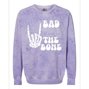 Bad Two The Bone Birthday 2nd 2 Years Old Birthday Boy Girl Colorblast Crewneck Sweatshirt