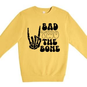 Bad Two The Bone Birthday 2nd 2 Years Old Birthday Boy Girl Premium Crewneck Sweatshirt