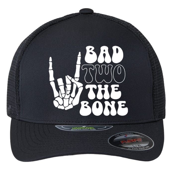 Bad Two The Bone Birthday 2nd 2 Years Old Birthday Boy Girl Flexfit Unipanel Trucker Cap