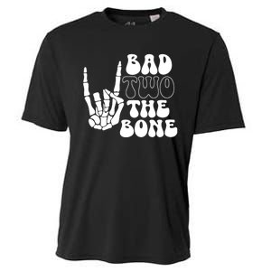 Bad Two The Bone Birthday 2nd 2 Years Old Birthday Boy Girl Cooling Performance Crew T-Shirt