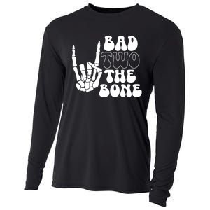 Bad Two The Bone Birthday 2nd 2 Years Old Birthday Boy Girl Cooling Performance Long Sleeve Crew