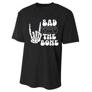 Bad Two The Bone Birthday 2nd 2 Years Old Birthday Boy Girl Performance Sprint T-Shirt