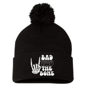 Bad Two The Bone Birthday 2nd 2 Years Old Birthday Boy Girl Pom Pom 12in Knit Beanie