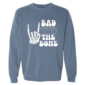 Bad Two The Bone Birthday 2nd 2 Years Old Birthday Boy Girl Garment-Dyed Sweatshirt