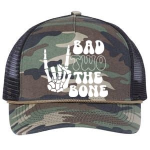 Bad Two The Bone Birthday 2nd 2 Years Old Birthday Boy Girl Retro Rope Trucker Hat Cap