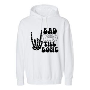 Bad Two The Bone Birthday 2nd 2 Years Old Birthday Boy Girl Garment-Dyed Fleece Hoodie