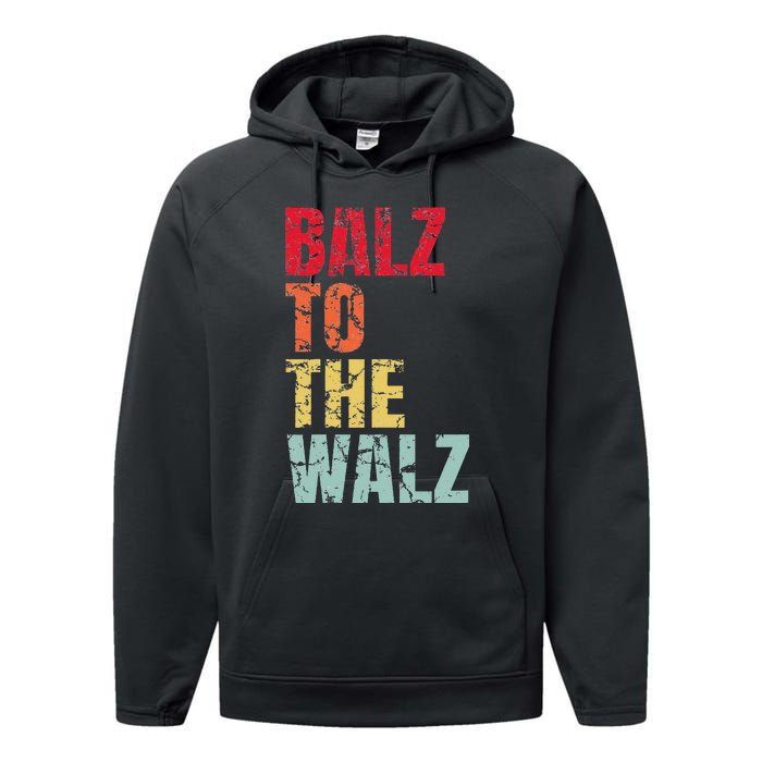 Balz To The Walz Harris Walz 2024 Performance Fleece Hoodie