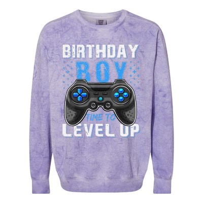 Birthday Time To Level Up Video Game Birthday Gamer Gift Colorblast Crewneck Sweatshirt