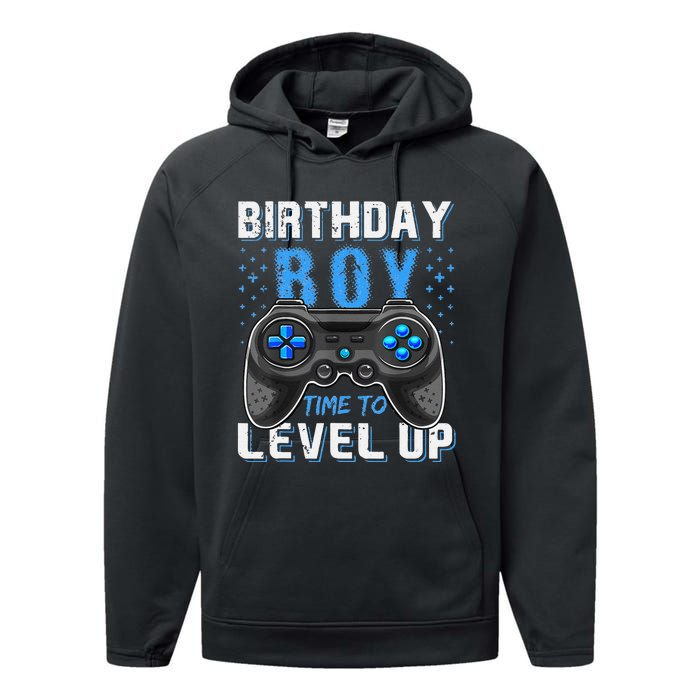 Birthday Time To Level Up Video Game Birthday Gamer Gift Performance Fleece Hoodie