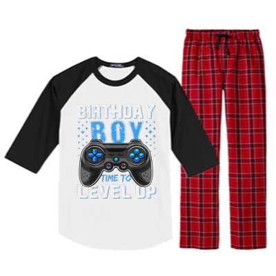 Birthday Time To Level Up Video Game Birthday Gamer Gift Raglan Sleeve Pajama Set