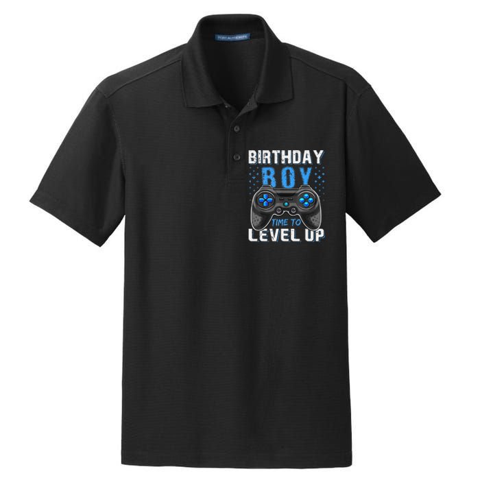 Birthday Time To Level Up Video Game Birthday Gamer Gift Dry Zone Grid Polo