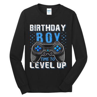 Birthday Time To Level Up Video Game Birthday Gamer Gift Tall Long Sleeve T-Shirt