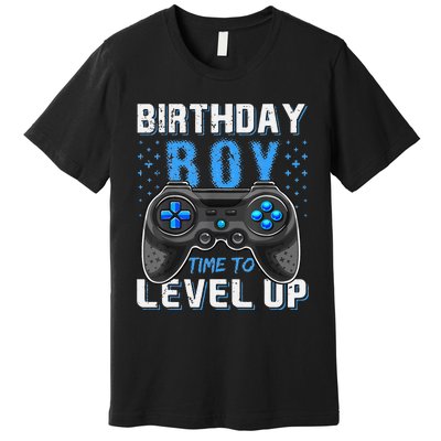 Birthday Time To Level Up Video Game Birthday Gamer Gift Premium T-Shirt