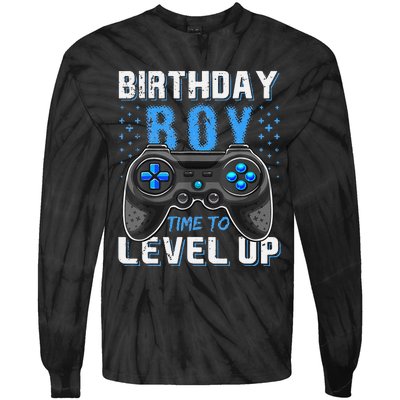 Birthday Time To Level Up Video Game Birthday Gamer Gift Tie-Dye Long Sleeve Shirt