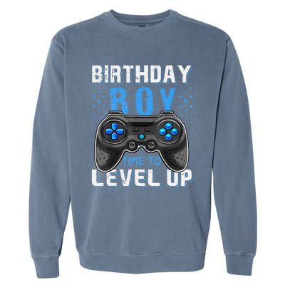 Birthday Time To Level Up Video Game Birthday Gamer Gift Garment-Dyed Sweatshirt