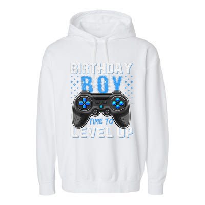 Birthday Time To Level Up Video Game Birthday Gamer Gift Garment-Dyed Fleece Hoodie