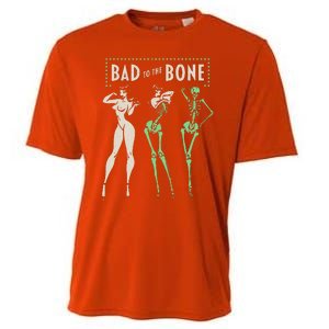 Bad To The Bone Girl Skeleton Cooling Performance Crew T-Shirt