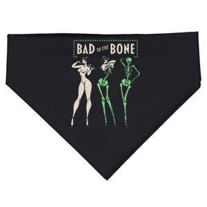 Bad To The Bone Girl Skeleton USA-Made Doggie Bandana