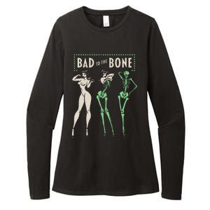 Bad To The Bone Girl Skeleton Womens CVC Long Sleeve Shirt