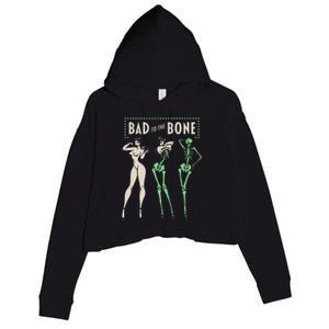 Bad To The Bone Girl Skeleton Crop Fleece Hoodie