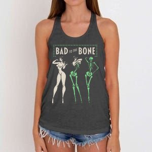 Bad To The Bone Girl Skeleton Women's Knotted Racerback Tank