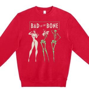 Bad To The Bone Girl Skeleton Premium Crewneck Sweatshirt