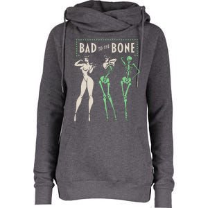 Bad To The Bone Girl Skeleton Womens Funnel Neck Pullover Hood