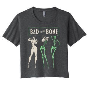 Bad To The Bone Girl Skeleton Women's Crop Top Tee