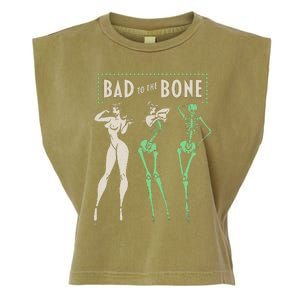 Bad To The Bone Girl Skeleton Garment-Dyed Women's Muscle Tee