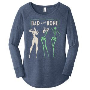 Bad To The Bone Girl Skeleton Women's Perfect Tri Tunic Long Sleeve Shirt